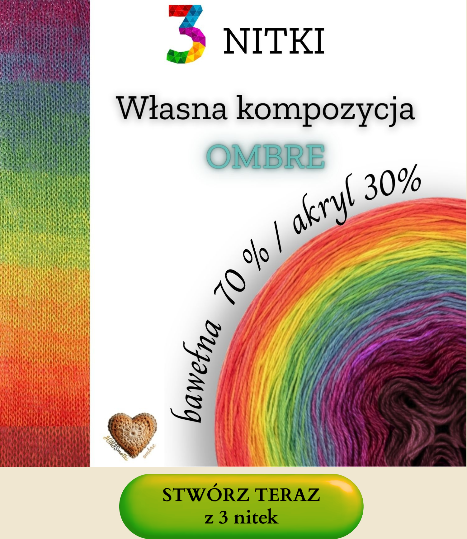 3 nitki z przyciskiem